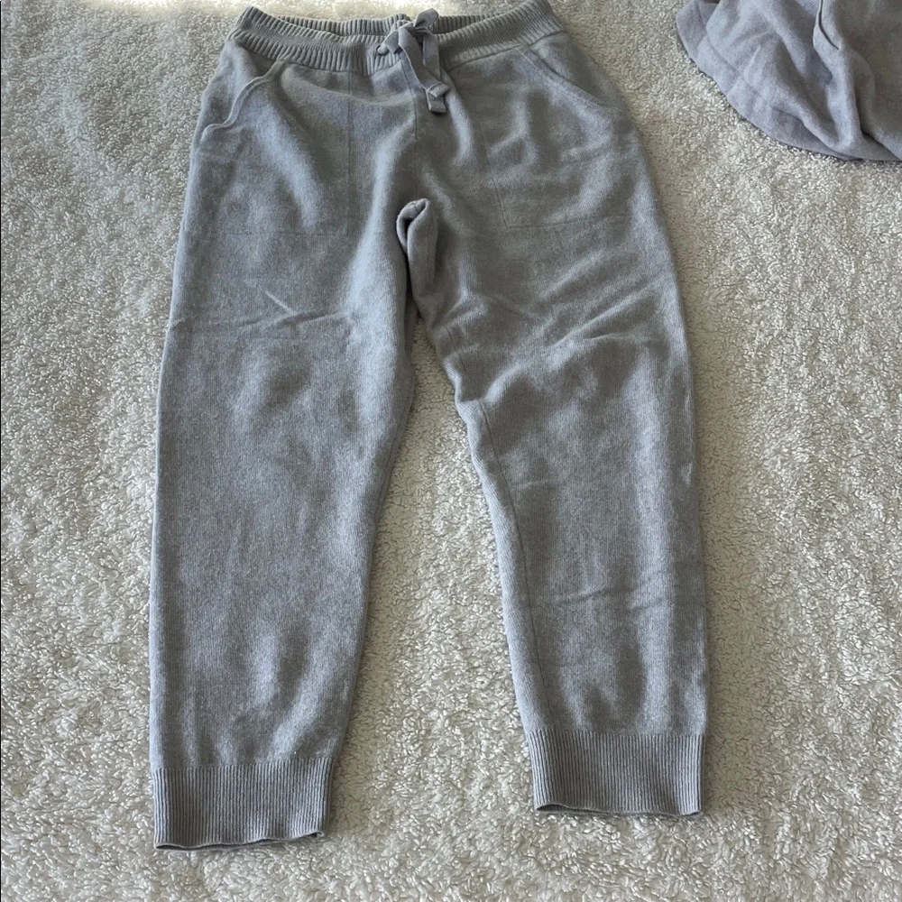 Eddie Bauer 100% cashmere Cozy Gray Hoodie and Jogger Set - Picture 7 of 16